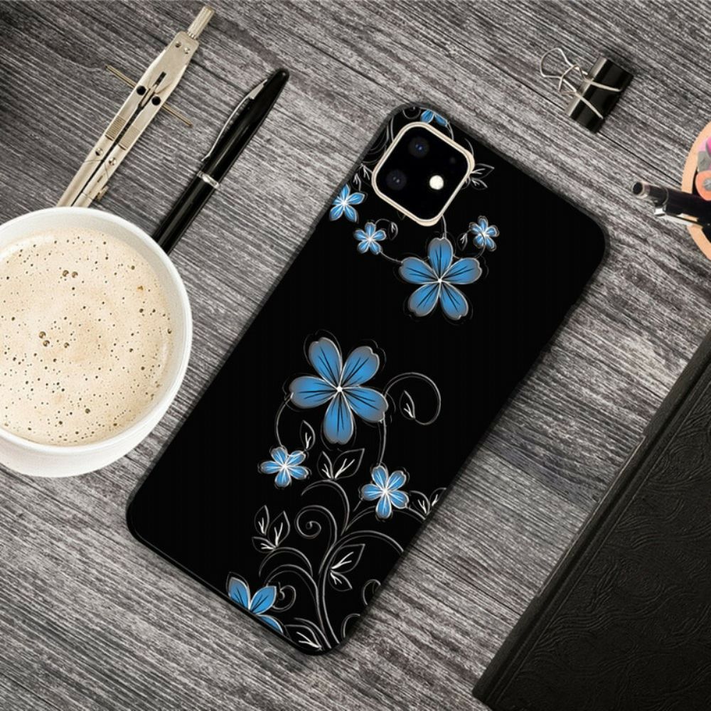 Telefoonhoesje voor iPhone 11 Blauwe Bloemen