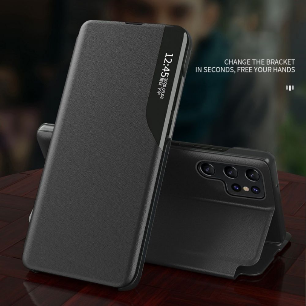 Bescherming Hoesje voor Samsung Galaxy S22 Ultra 5G Getextureerd Kunstleer