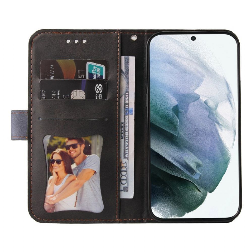 Flip Case voor Samsung Galaxy S22 Ultra 5G Tweekleurig