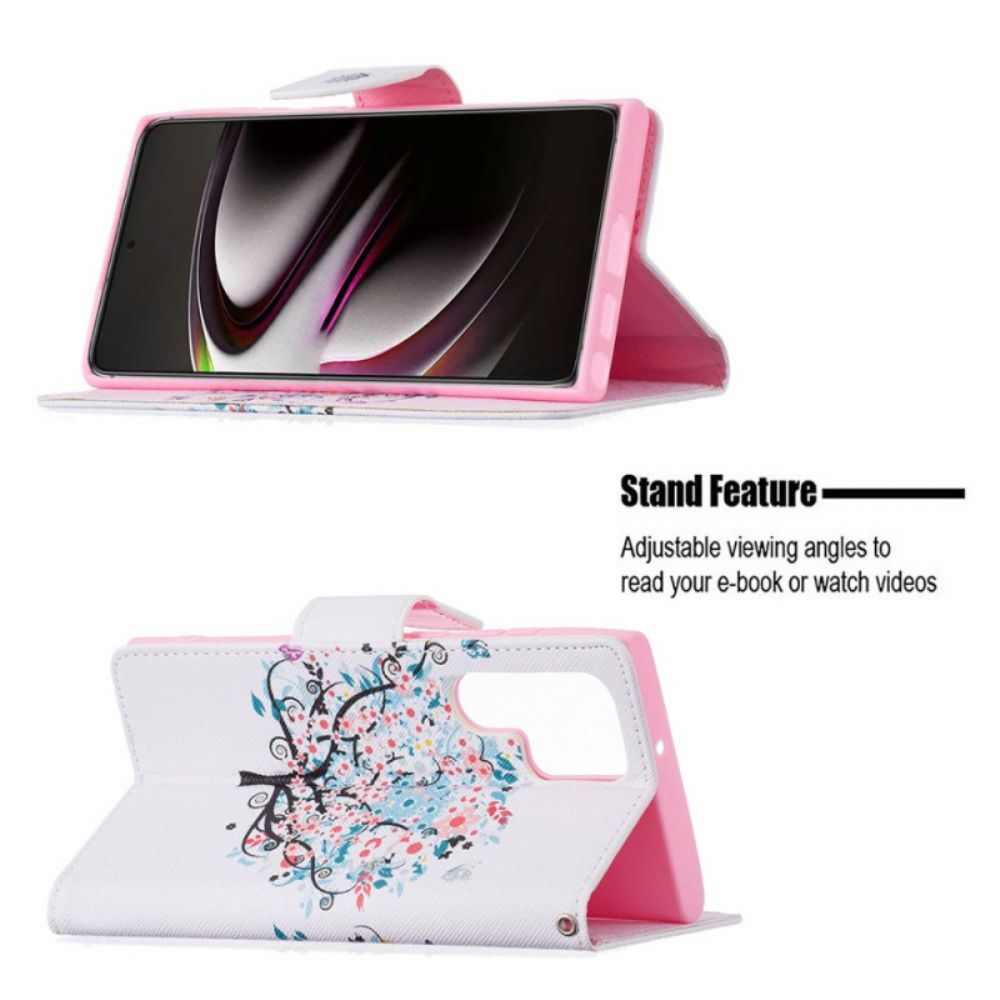Folio-hoesje voor Samsung Galaxy S22 Ultra 5G Bloemrijke Boom