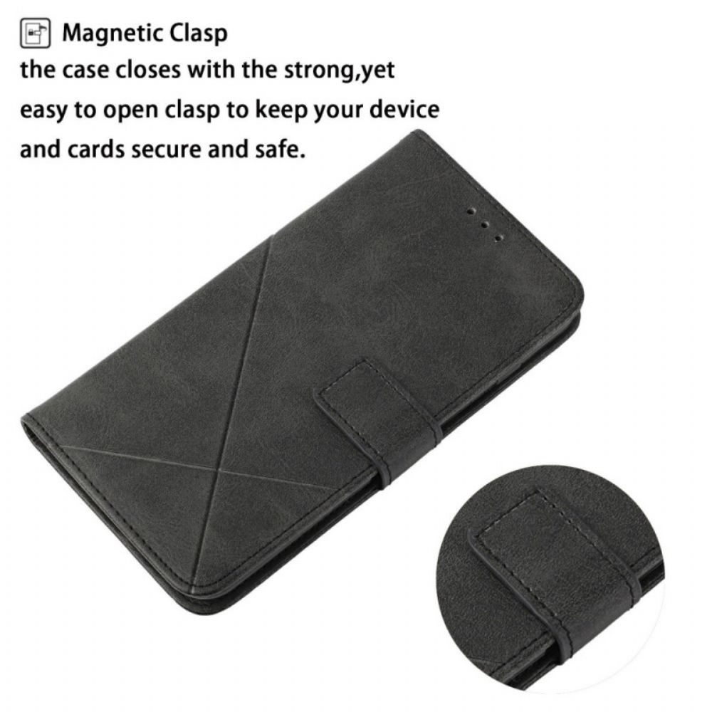 Folio-hoesje voor Samsung Galaxy S22 Ultra 5G Geo X Design Lederen Stijl