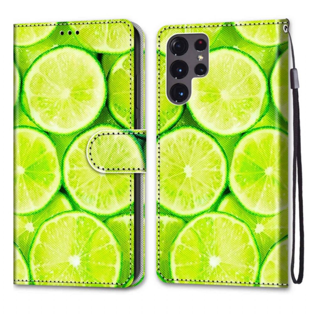 Folio-hoesje voor Samsung Galaxy S22 Ultra 5G Limoen