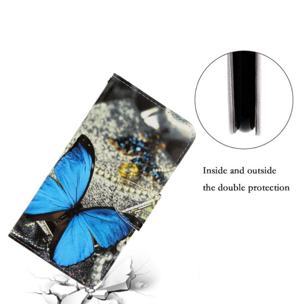 Folio-hoesje voor Samsung Galaxy S22 Ultra 5G Met Ketting Vlinderriem Variaties
