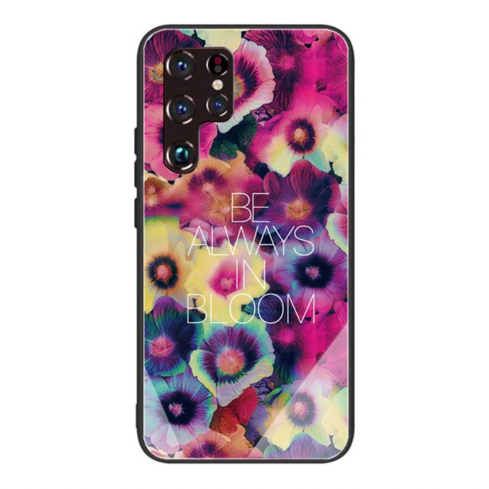 Hoesje voor Samsung Galaxy S22 Ultra 5G Be Always In Bloom Gehard Glas