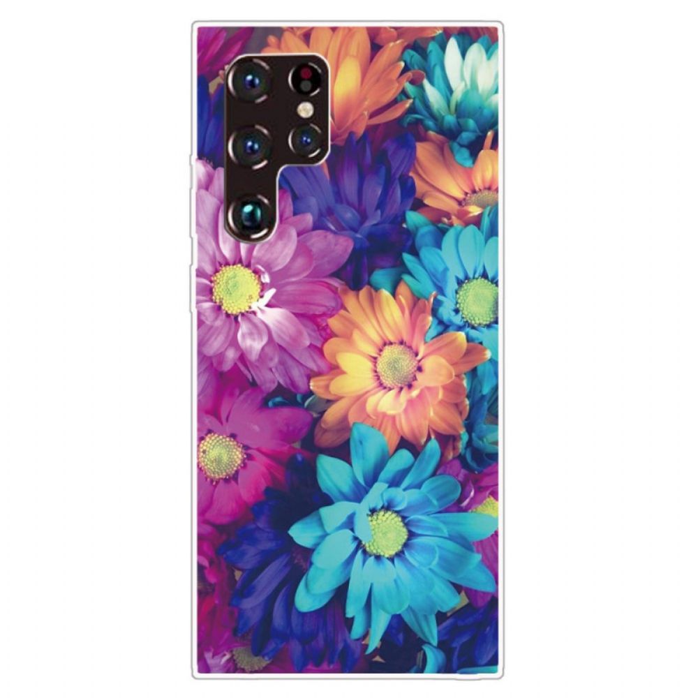 Hoesje voor Samsung Galaxy S22 Ultra 5G Flexibele Bloemen