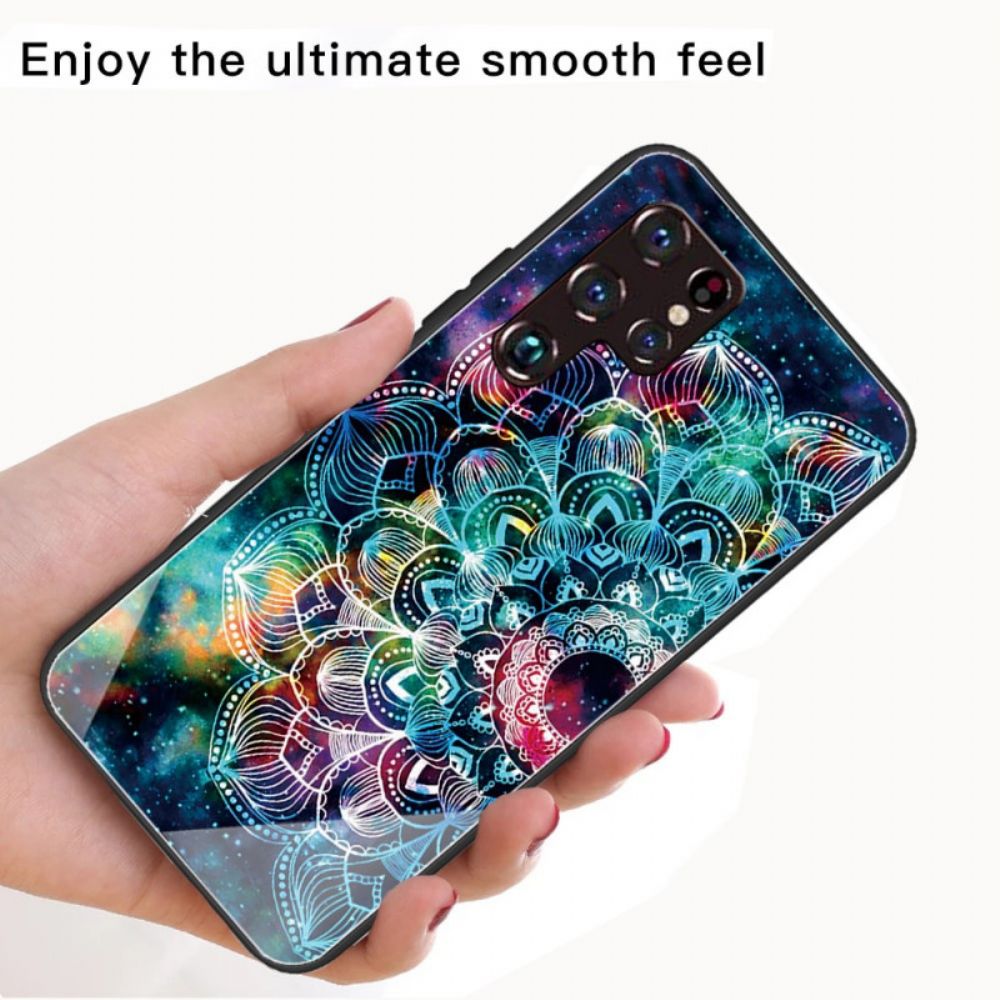 Hoesje voor Samsung Galaxy S22 Ultra 5G Mandala Van Gehard Glas