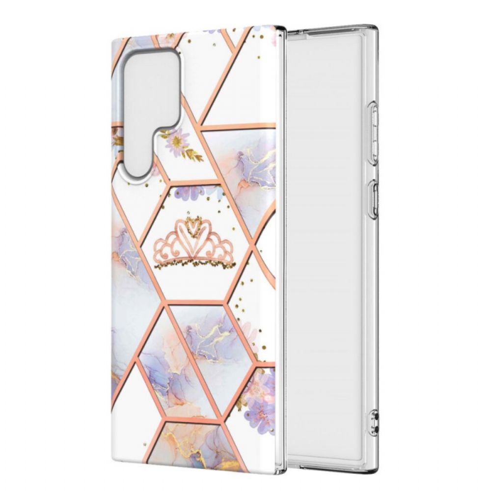 Hoesje voor Samsung Galaxy S22 Ultra 5G Marmerkroon