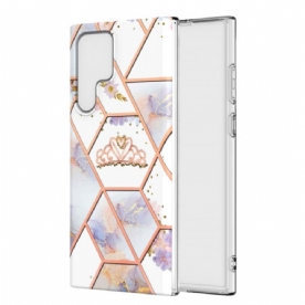 Hoesje voor Samsung Galaxy S22 Ultra 5G Marmerkroon