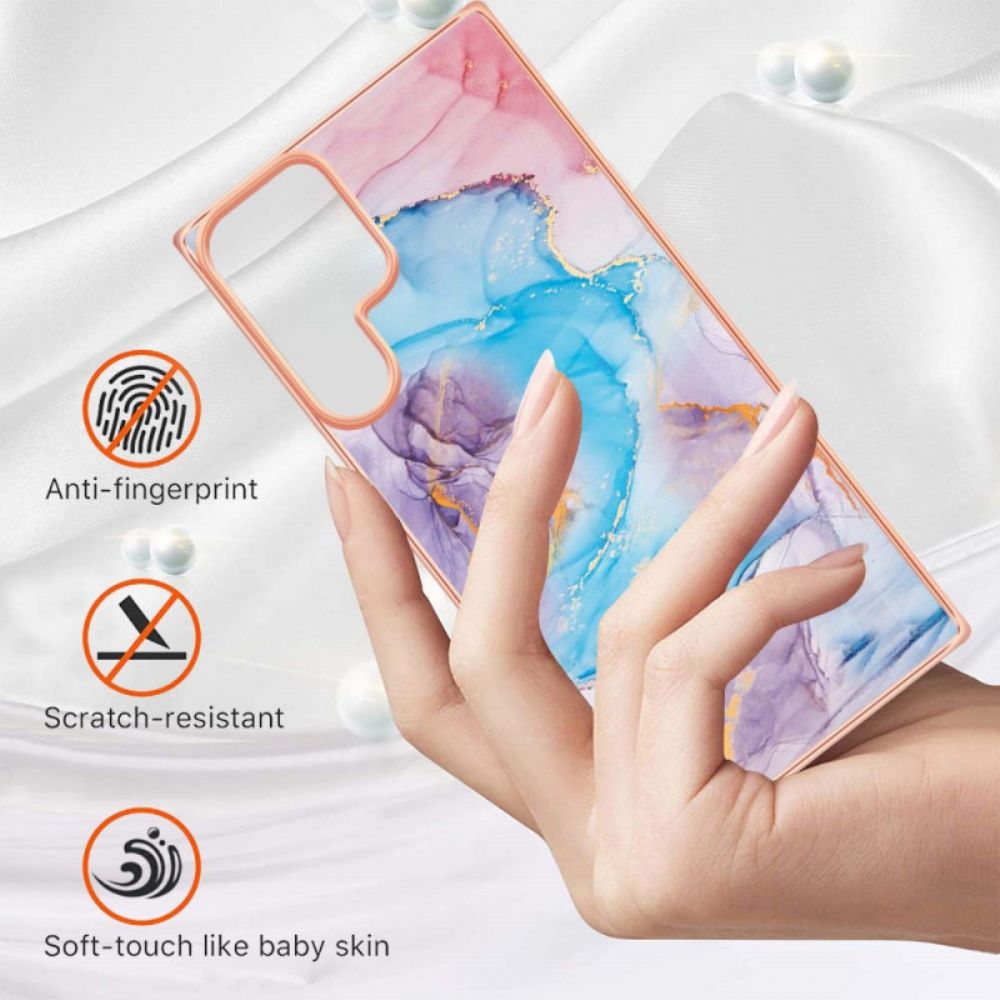 Hoesje voor Samsung Galaxy S22 Ultra 5G Verfijnd Marmer