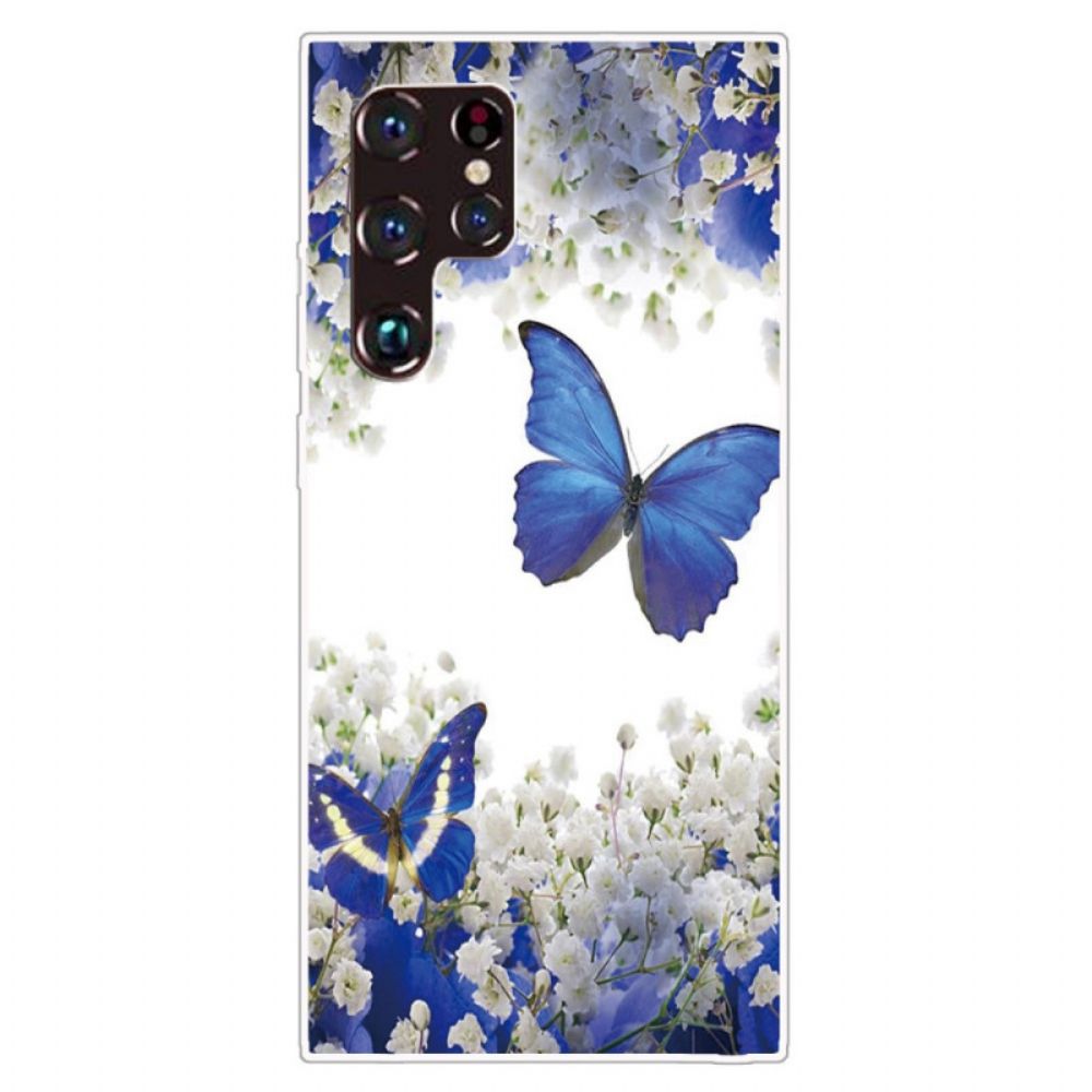 Hoesje voor Samsung Galaxy S22 Ultra 5G Vlinders Ontwerp