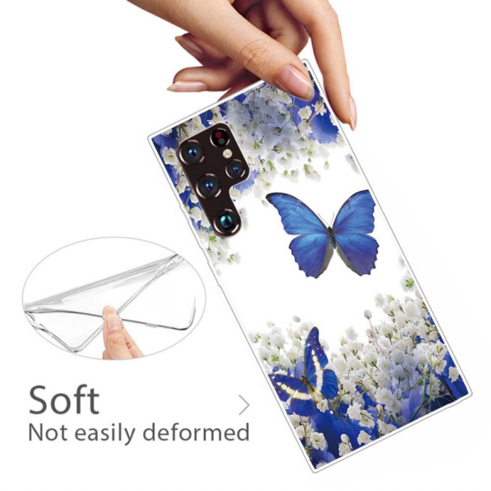 Hoesje voor Samsung Galaxy S22 Ultra 5G Vlinders Ontwerp