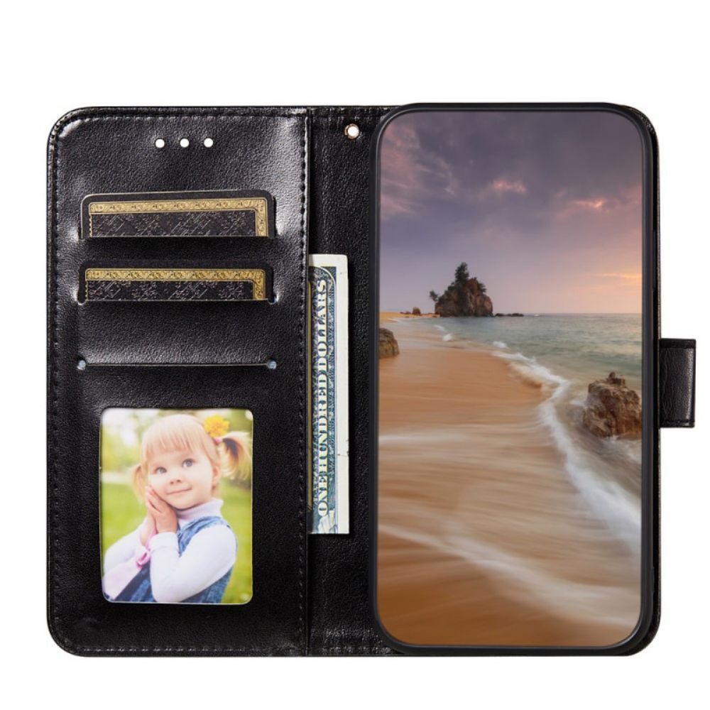 Leren Hoesje voor Samsung Galaxy S22 Ultra 5G Bliksemontwerp Met Leereffect