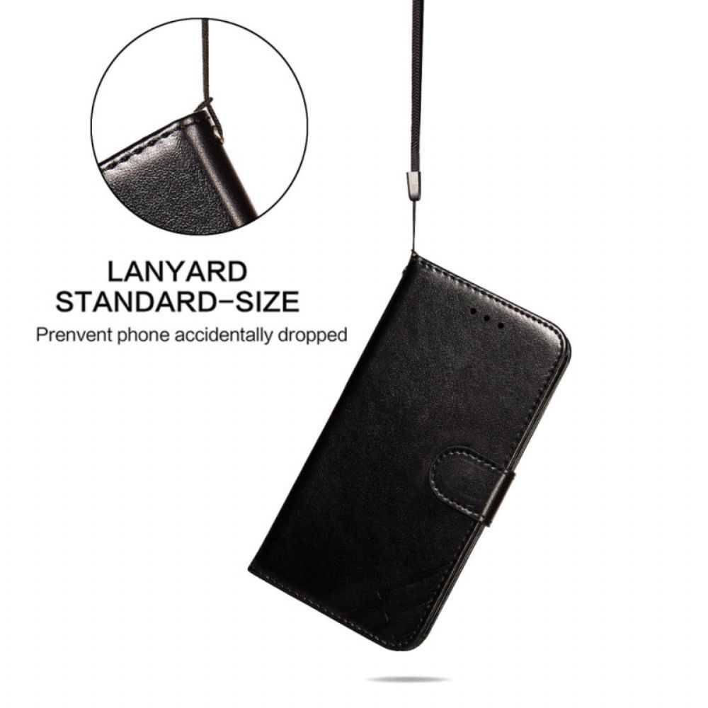 Leren Hoesje voor Samsung Galaxy S22 Ultra 5G Bliksemontwerp Met Leereffect