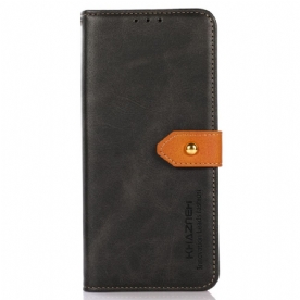 Leren Hoesje voor Samsung Galaxy S22 Ultra 5G Kunstleer Met Khazneh-band
