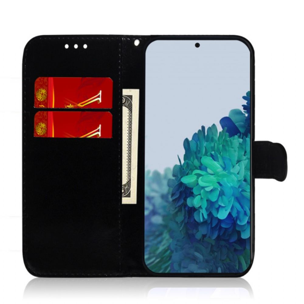 Leren Hoesje voor Samsung Galaxy S22 Ultra 5G Spiegel Van Kunstleer