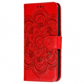 Leren Hoesje voor Samsung Galaxy S22 Ultra 5G Volledige Mandala