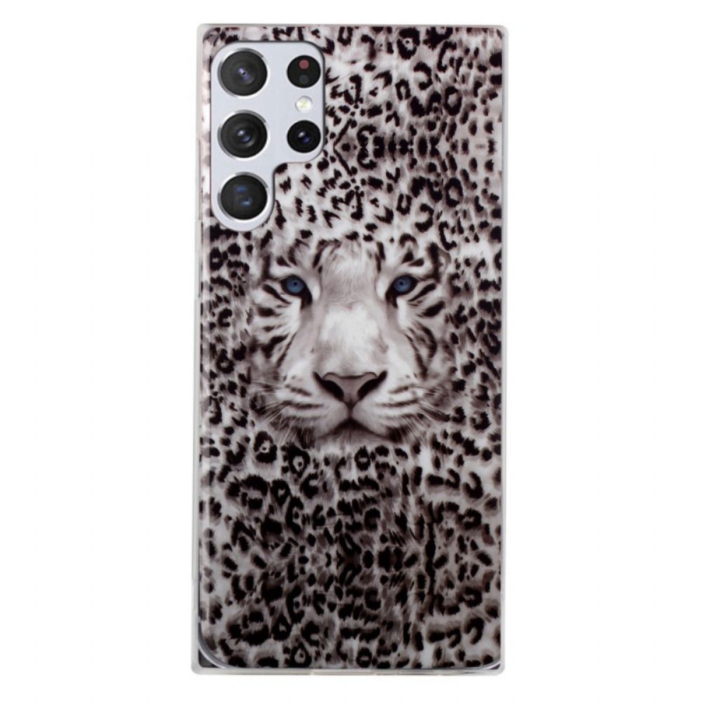 Telefoonhoesje voor Samsung Galaxy S22 Ultra 5G Fluorescerende Luipaard