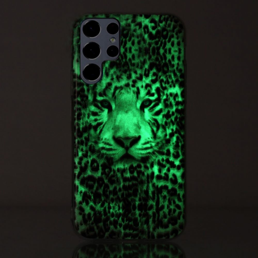 Telefoonhoesje voor Samsung Galaxy S22 Ultra 5G Fluorescerende Luipaard