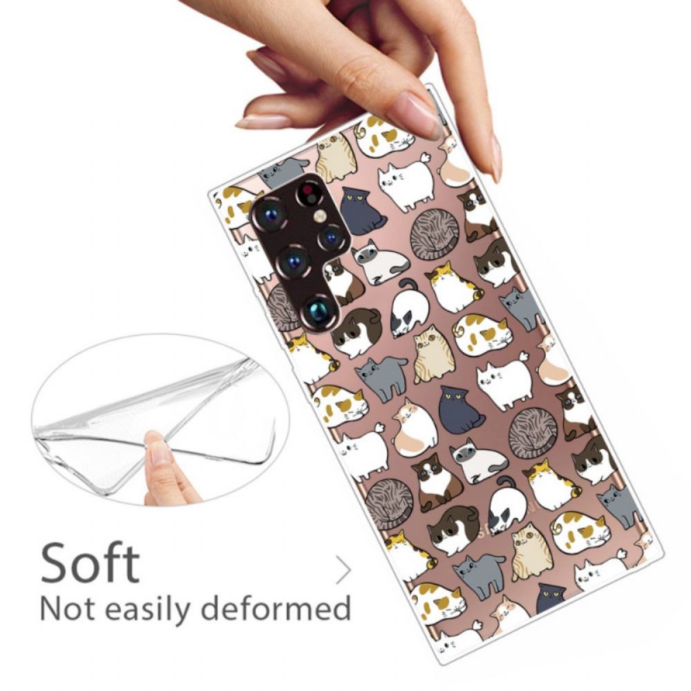 Telefoonhoesje voor Samsung Galaxy S22 Ultra 5G Top Katten