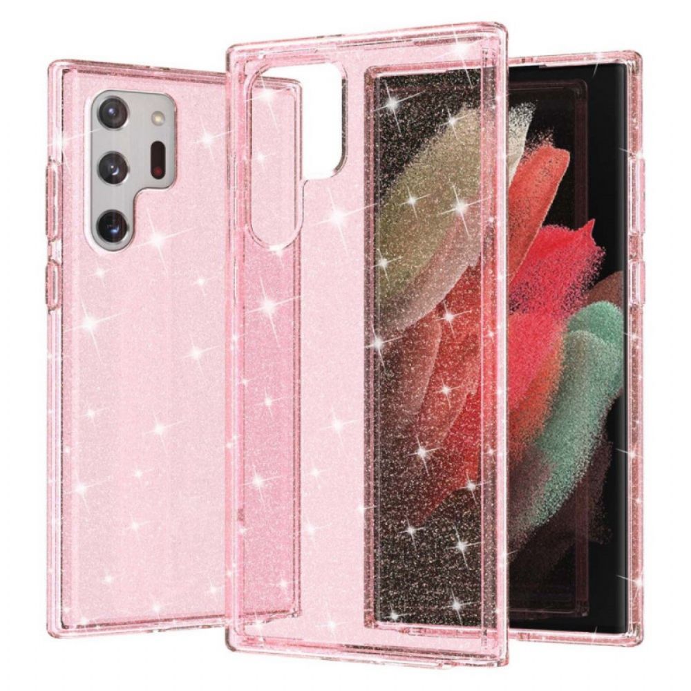 Telefoonhoesje voor Samsung Galaxy S22 Ultra 5G Transparante Pailletten