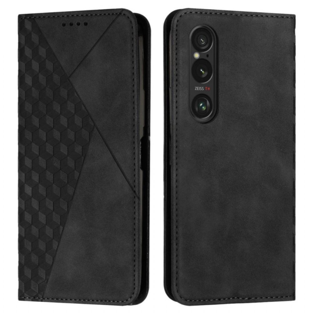 Leren Hoesje Sony Xperia 1 Vi Diamantafdruk Bescherming Hoesje