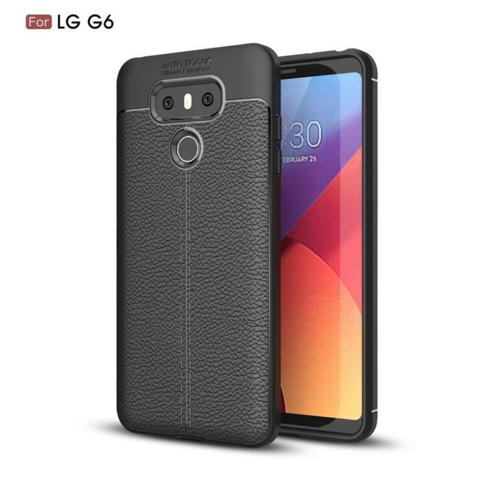 Hoesje voor LG G6 Dubbele Lijn Litchi Leder Effect