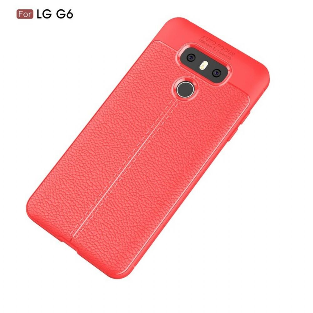Hoesje voor LG G6 Dubbele Lijn Litchi Leder Effect