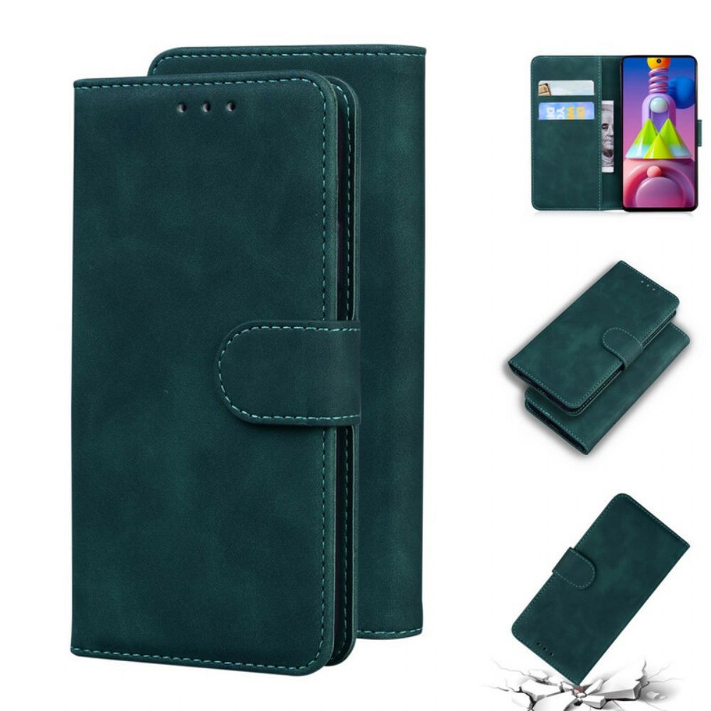 Folio-hoesje voor Samsung Galaxy M51 Zwart Leereffect