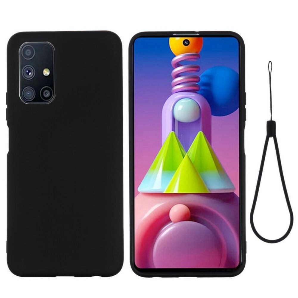 Hoesje voor Samsung Galaxy M51 Vloeibare Siliconen Met Koord