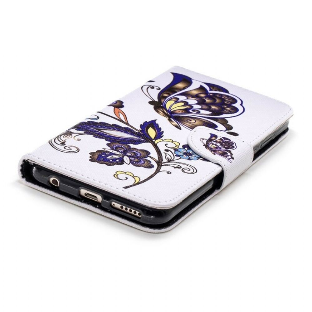 Folio-hoesje voor Huawei Y7 2018 / Honor 7C Vlinder Tatoeage