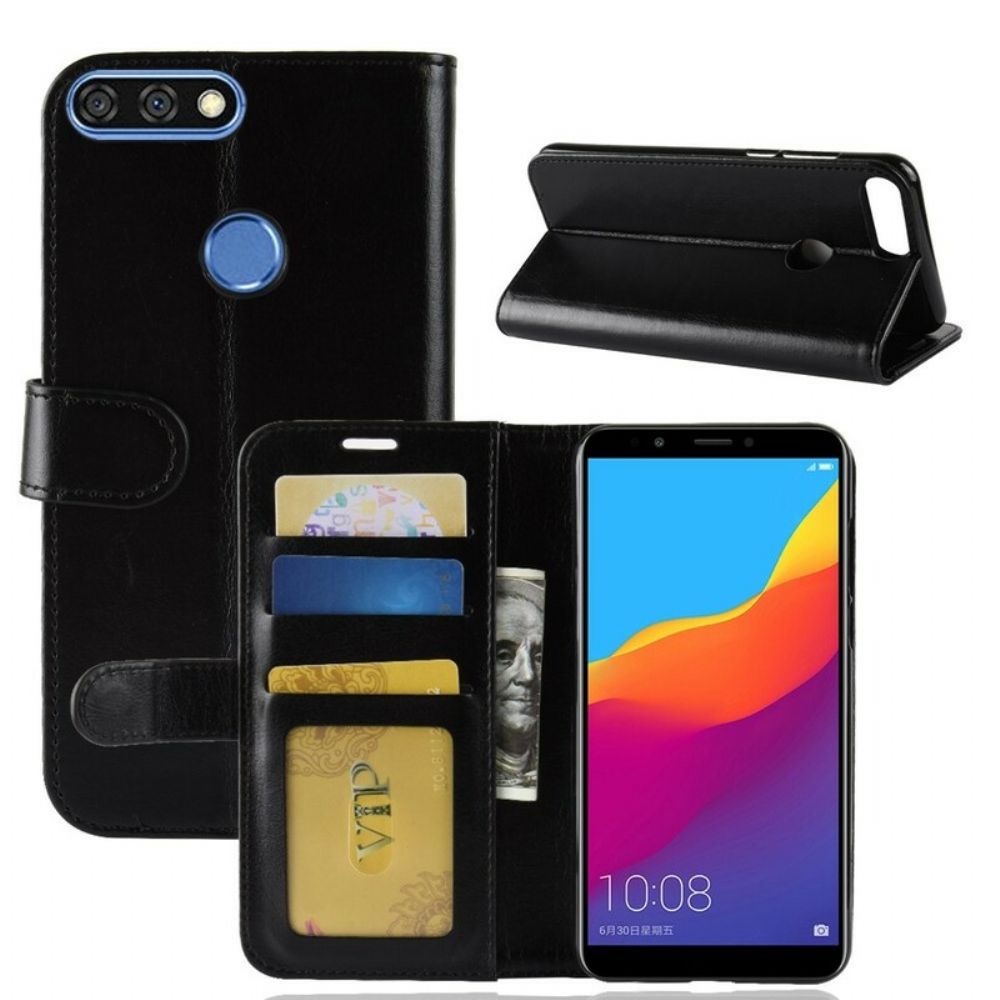 Leren Hoesje voor Huawei Y7 2018 / Honor 7C Ledereffect