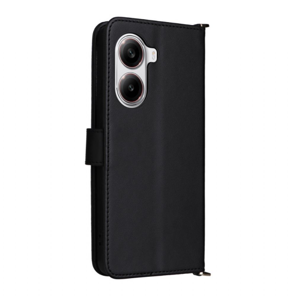 Flip Case Leren Poco X7 Pro 5g Multifunctioneel Gewatteerd
