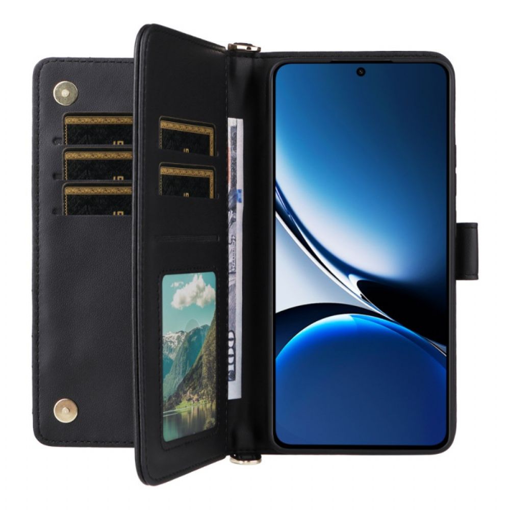 Flip Case Leren Poco X7 Pro 5g Multifunctioneel Gewatteerd