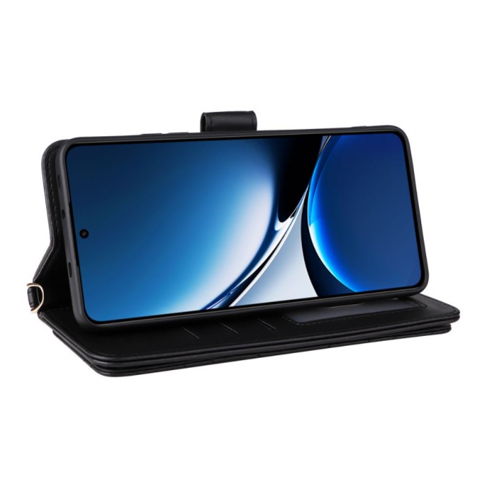 Flip Case Leren Poco X7 Pro 5g Multifunctioneel Gewatteerd