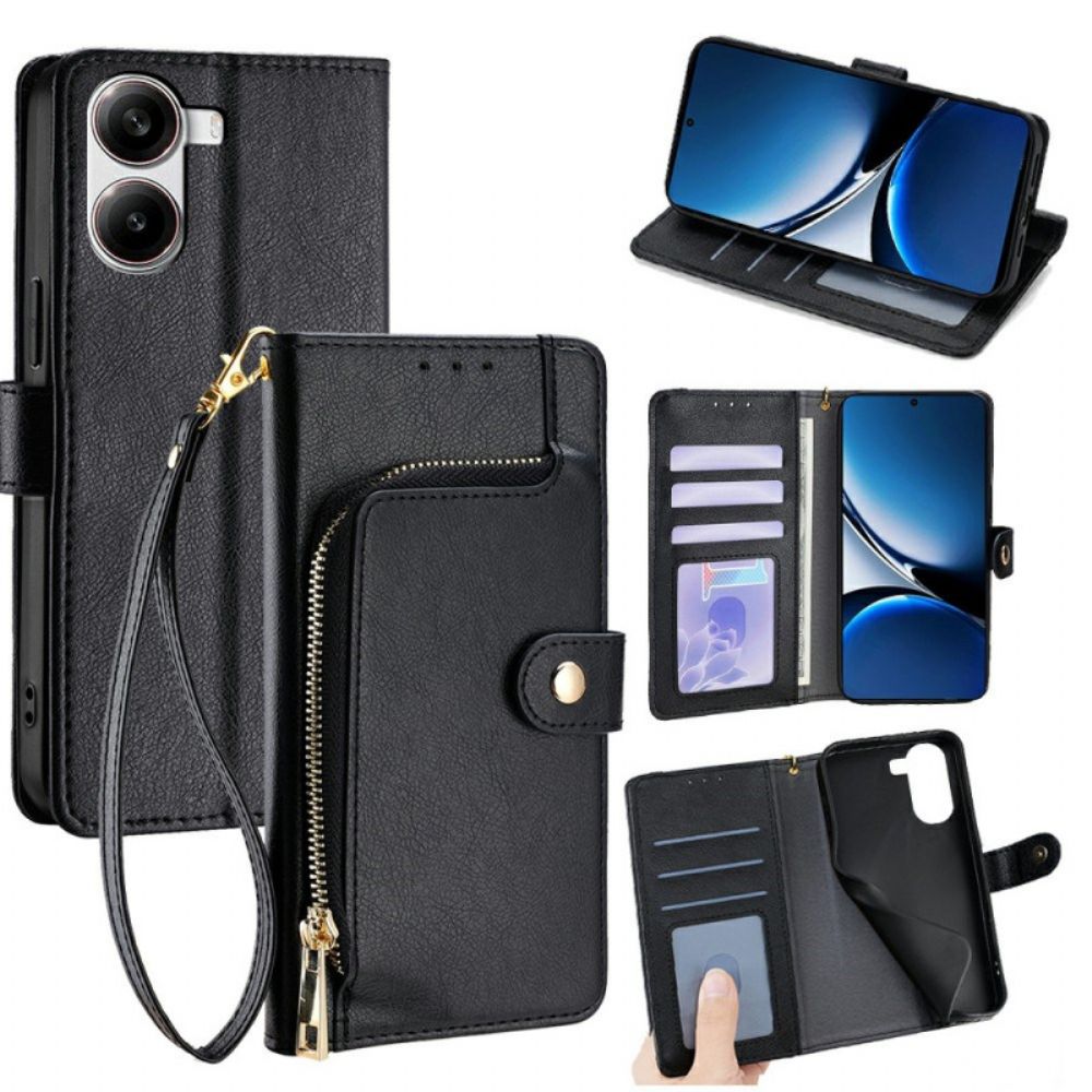 Flip Case Leren Poco X7 Pro 5g Portemonnee Met Bandje