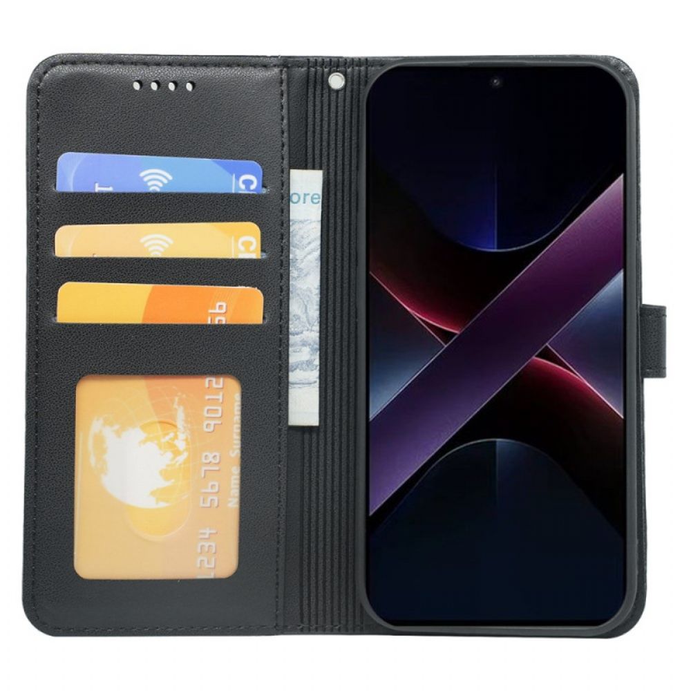 Flip Case Leren Poco X7 Pro 5g Premium Met Bandje