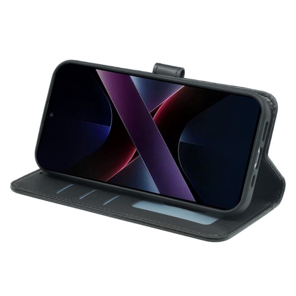 Flip Case Leren Poco X7 Pro 5g Premium Met Bandje