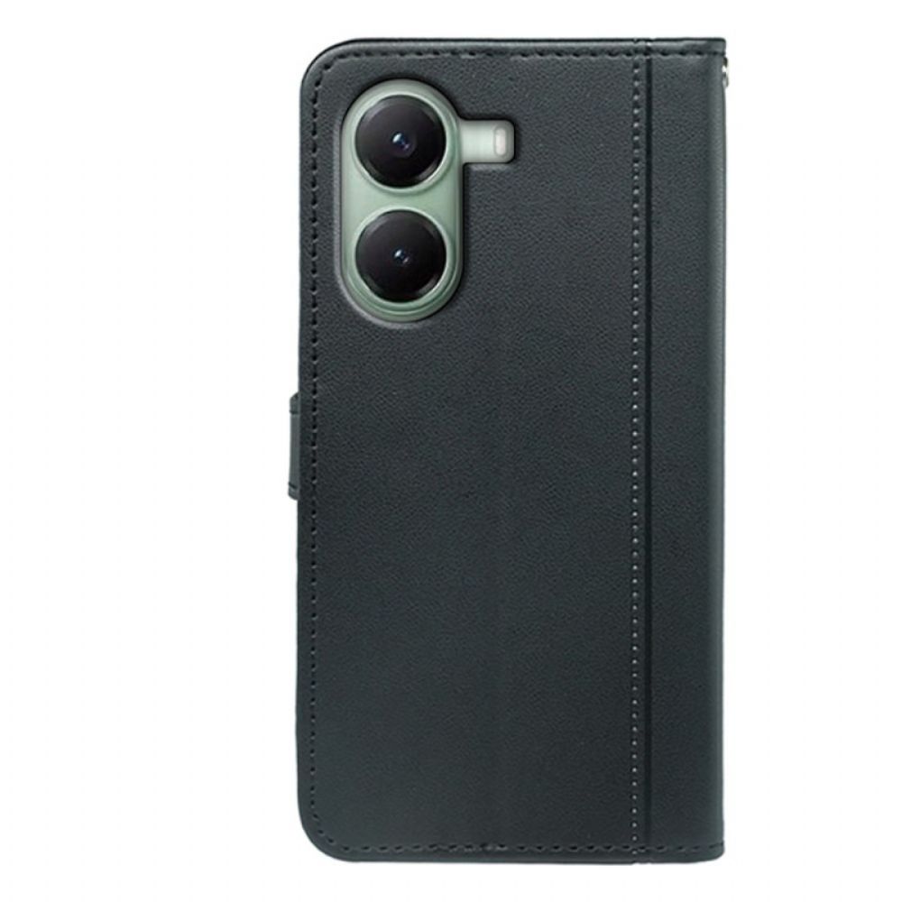 Flip Case Leren Poco X7 Pro 5g Premium Met Bandje