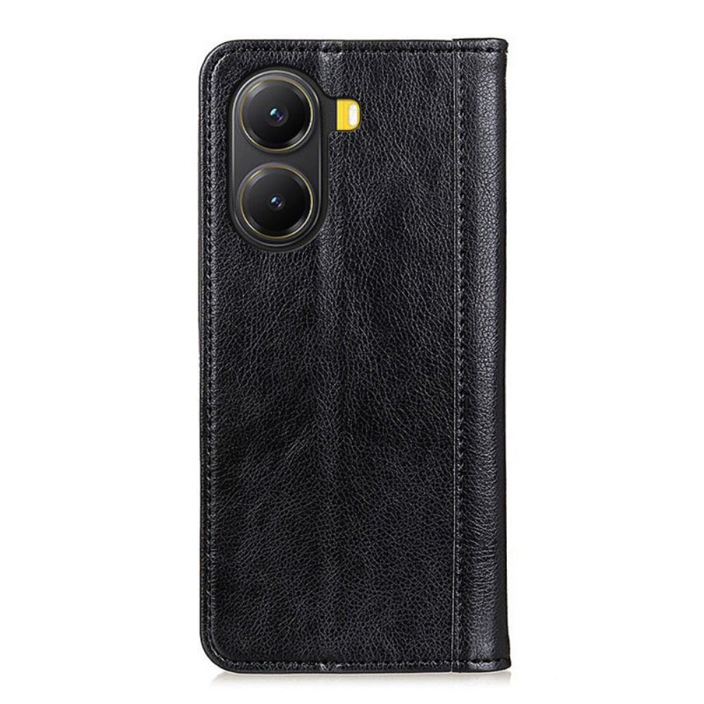 Folio-hoesje Poco X7 Pro 5g Gestructureerd Splitleer Bescherming Hoesje