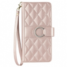 Folio-hoesje Poco X7 Pro 5g Telefoonhoesje Gewatteerd Ontwerp Met Koord En Schouderband