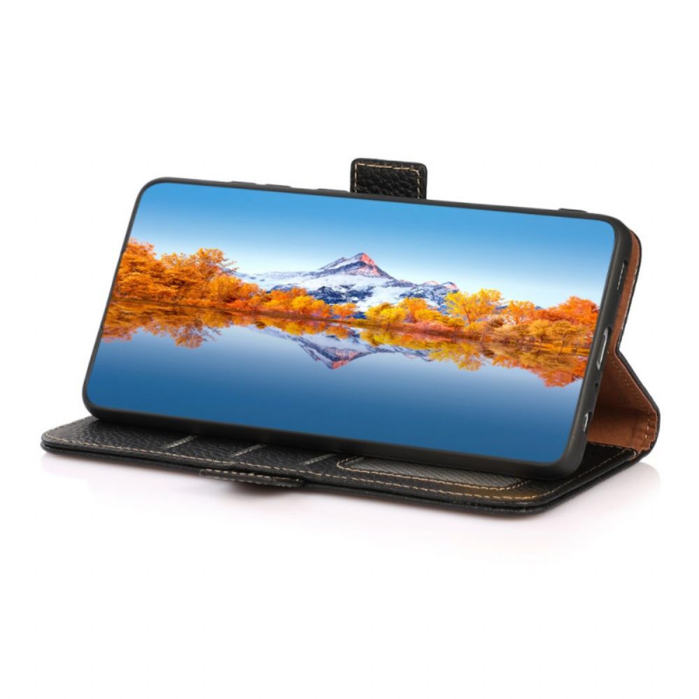 Folio-hoesje Poco X7 Pro 5g Telefoonhoesje Khazneh Lycheekleurig Leer