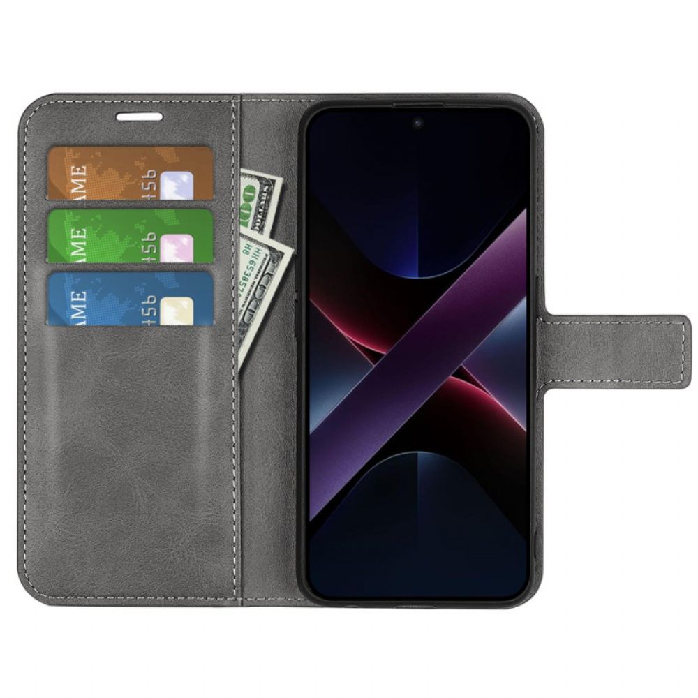 Folio-hoesje Poco X7 Pro 5g Telefoonhoesje Leerstijl