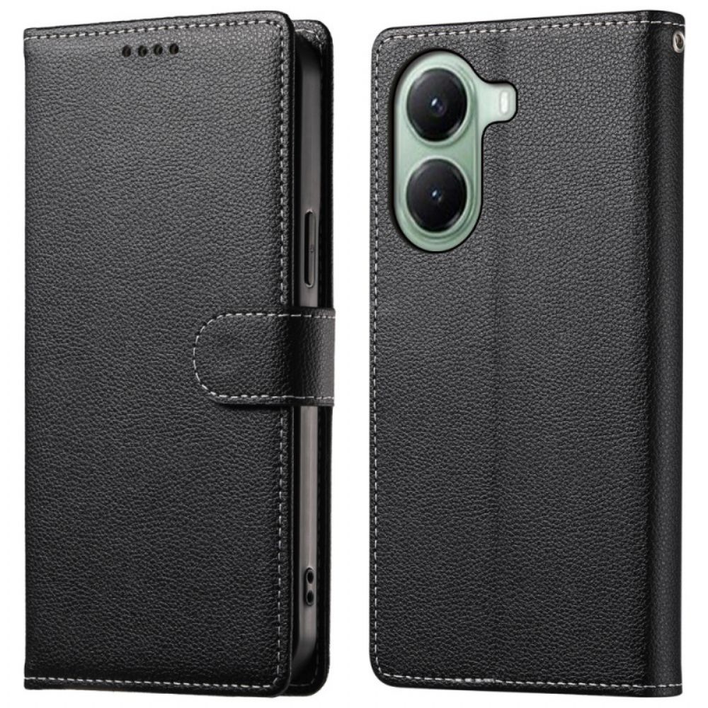 Folio-hoesje Poco X7 Pro 5g Telefoonhoesje Lychee Leerstijl