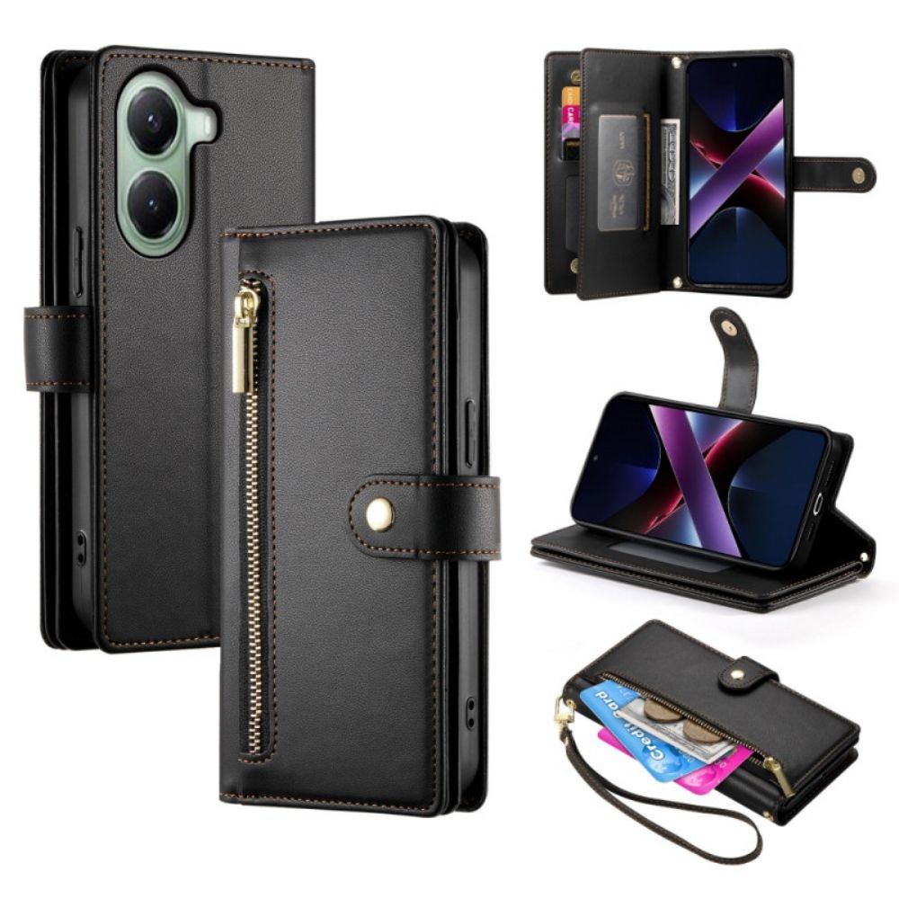 Folio-hoesje Poco X7 Pro 5g Telefoonhoesje Portemonnee Met Riem En Schouderriem