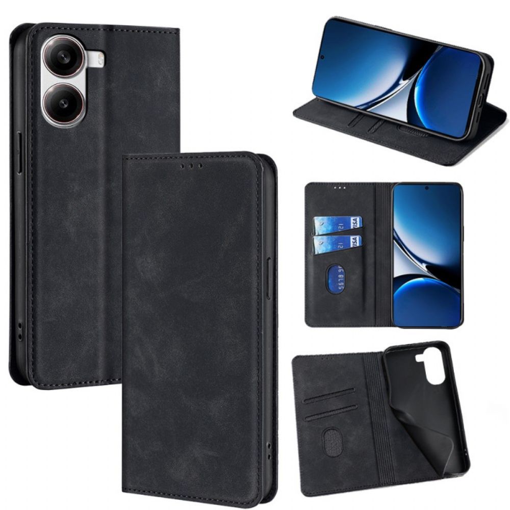 Folio-hoesje Poco X7 Pro 5g Telefoonhoesje Premium Suède-look