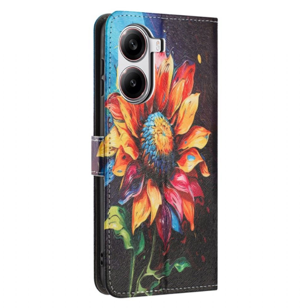 Folio-hoesje Poco X7 Pro 5g Telefoonhoesje Zonnebloemverf