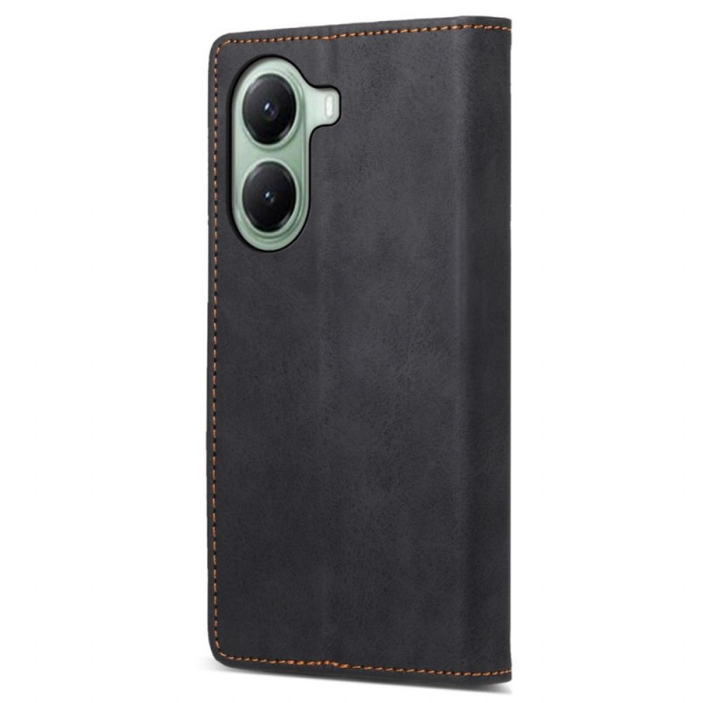 Folio-hoesje Poco X7 Pro 5g Vintage Leereffect