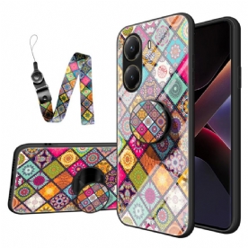 Hoesje Poco X7 Pro 5g Patchwork Standaard En Bandje