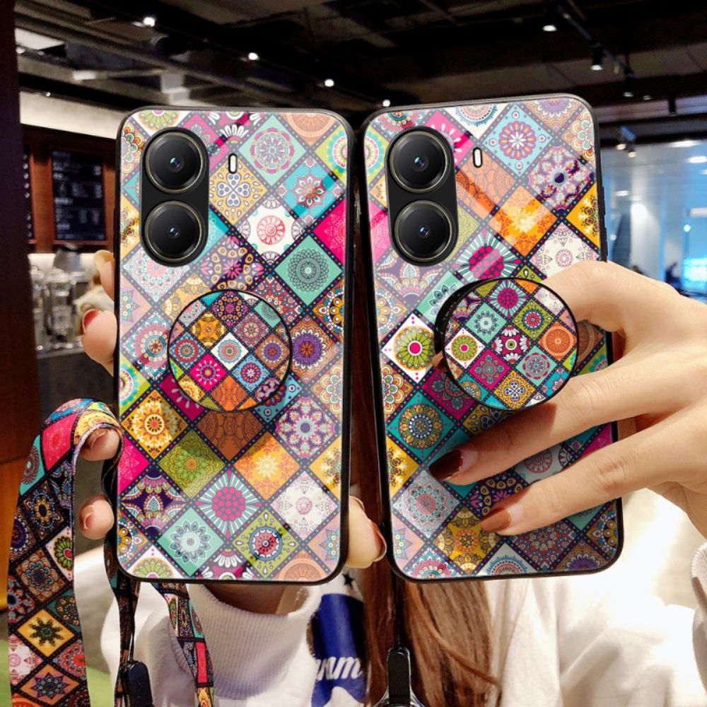 Hoesje Poco X7 Pro 5g Patchwork Standaard En Bandje