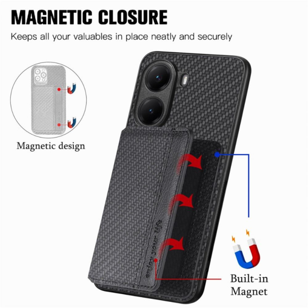 Hoesje Poco X7 Pro 5g Rfid-kaarthouder Van Koolstofvezel